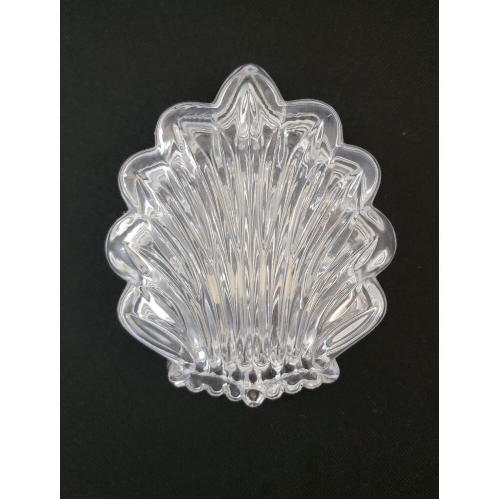 Gorham Chantilly Shell Trinket Box 4" Full Lead Crystal West Germany - Picture 3 of 9